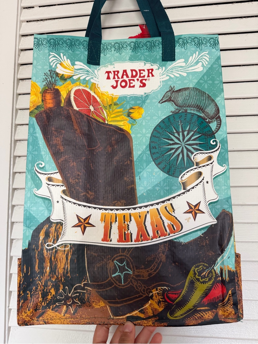 NWT Trader Joe’s Texas Reusable Tote Bag Grocery Shopping Bag 6 Gallon Mystery - Picture 3 of 5